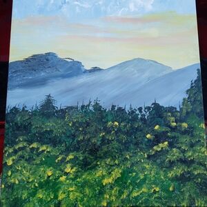 Serene Mountain Landscape Painting